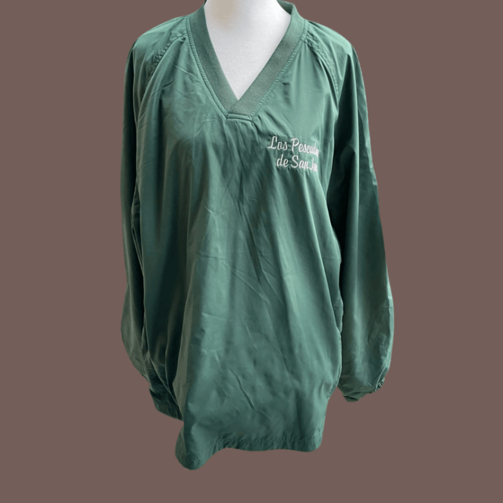 Sport-Tek Pullover Windshirt | Green Nylon | Size XL | Vintage